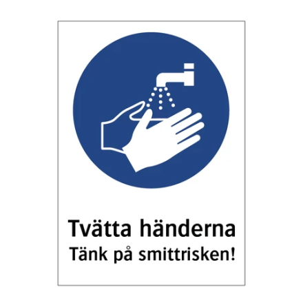 Infoskylt - Tvätta händerna